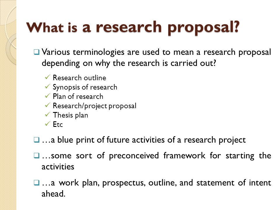Writing a Good PhD Research Proposal